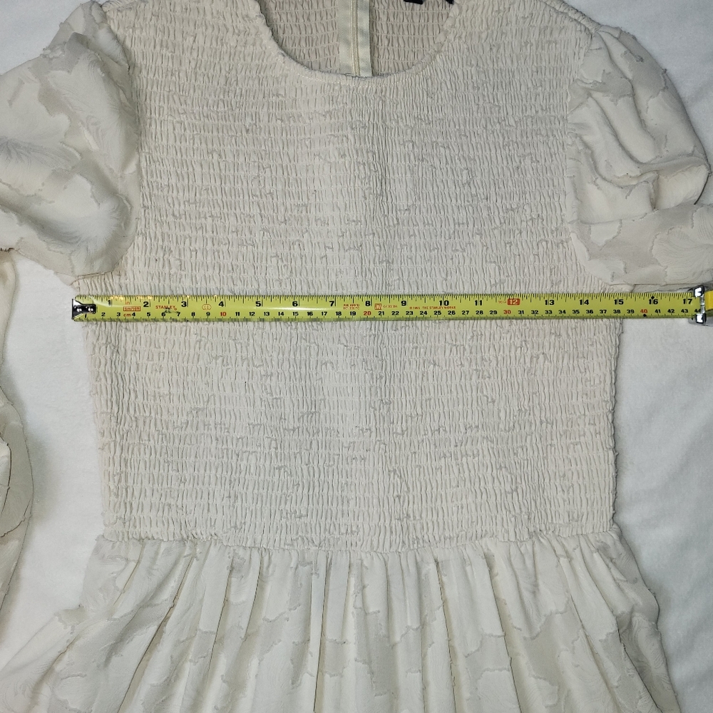 INA Smocked Lined Maxi Dress Women's Size Small‎ Cream Ivory Modest Cottagecore - Picture 10 of 14